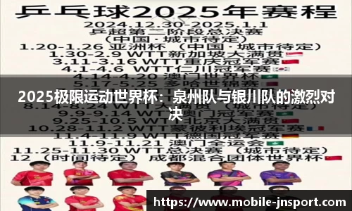 2025极限运动世界杯：泉州队与银川队的激烈对决